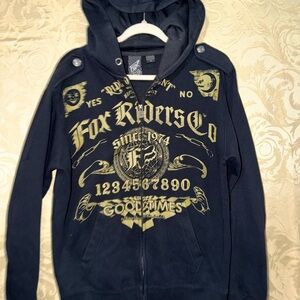 Fox Black and Gold Zip-Up Hoodie